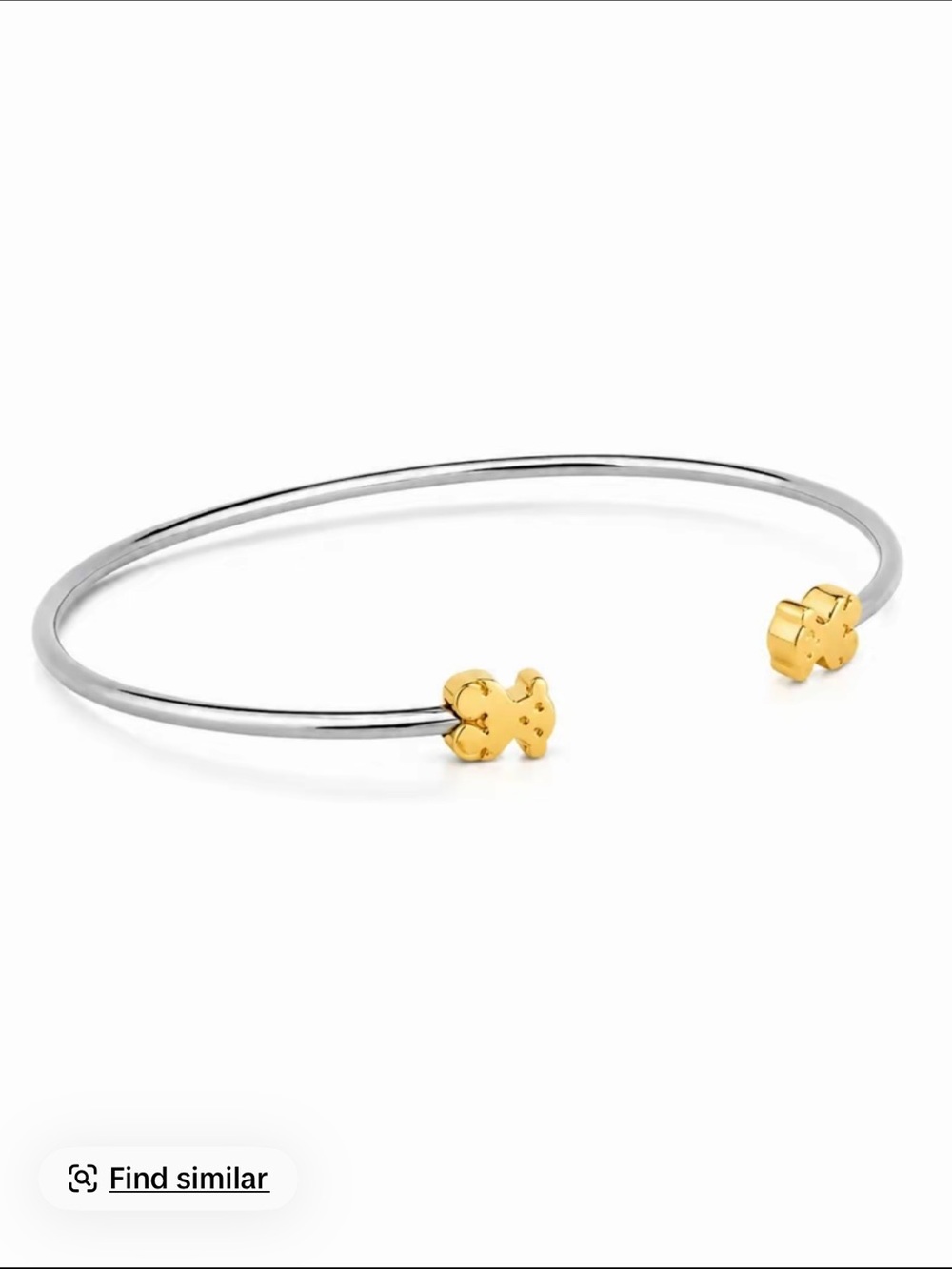 Two-Tone Open  Cuff Bracelet — Silver & Gold